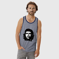 Майка мужская хлопок Ernesto Che Guevara, цвет: синяя тельняшка — фото 2