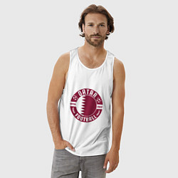 Майка мужская хлопок Qatar football, цвет: белый — фото 2