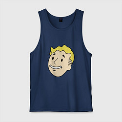 Майка мужская хлопок Vault boy head, цвет: тёмно-синий