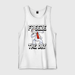 Майка мужская хлопок Заморозь день, цвет: белый