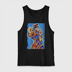 Майка мужская хлопок Дзётаро Кудзё - главный персонаж, цвет: черный