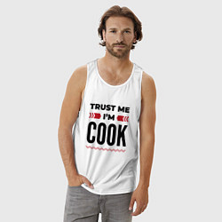 Майка мужская хлопок Trust me - Im cook, цвет: белый — фото 2