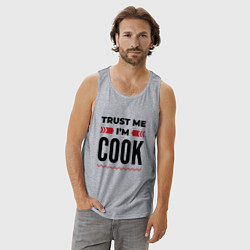 Майка мужская хлопок Trust me - Im cook, цвет: меланж — фото 2