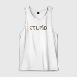 Майка мужская хлопок Глупый, цвет: белый