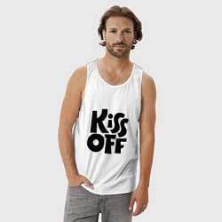 Майка мужская хлопок Kiss off, цвет: белый — фото 2