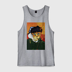 Мужская майка Кот Ван Гога портрет с отрезанным ухом - пародия