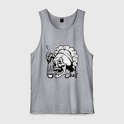 Майка мужская хлопок Chef skull, цвет: меланж