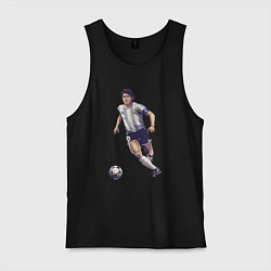Майка мужская хлопок Maradona football, цвет: черный