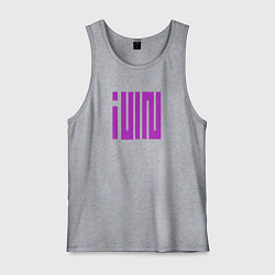 Майка мужская хлопок Logo I-dle, цвет: меланж