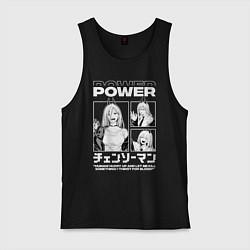 Майка мужская хлопок Человек-бензопила Power, цвет: черный