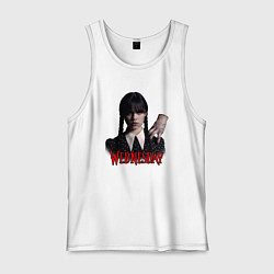 Майка мужская хлопок Уэнсдэй с рукой, цвет: белый