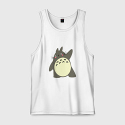 Майка мужская хлопок Hello Totoro, цвет: белый