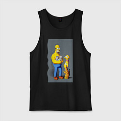 Мужская майка Homer Simpson and cats - нейросеть арт