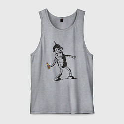 Майка мужская хлопок Бендер граффити, цвет: меланж