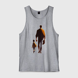 Майка мужская хлопок Отец и его сын, цвет: меланж