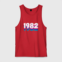 Майка мужская хлопок Made in 1982 vintage art, цвет: красный
