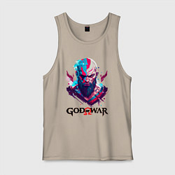 Майка мужская хлопок God of War, Kratos, цвет: миндальный