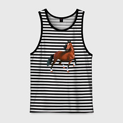 Майка мужская хлопок Хакнэ, цвет: черная тельняшка