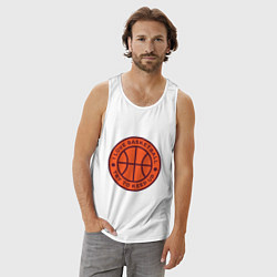 Майка мужская хлопок Love basketball, цвет: белый — фото 2