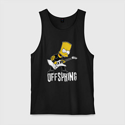 Майка мужская хлопок Offspring Барт Симпсон рокер, цвет: черный