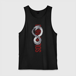 Майка мужская хлопок Ouroboros, цвет: черный
