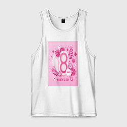 Майка мужская хлопок Женский день концепция, цвет: белый