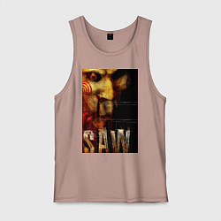 Майка мужская хлопок Пила 3, цвет: пыльно-розовый