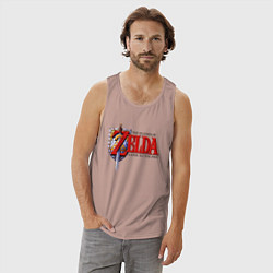 Майка мужская хлопок The Legend of Zelda game, цвет: пыльно-розовый — фото 2