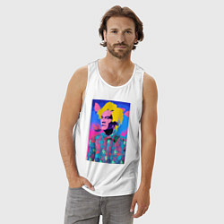 Майка мужская хлопок Andy Warhol - self-portrait - pop art, цвет: белый — фото 2
