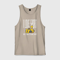 Мужская майка Я люблю спорт, но отдыхать люблю больше