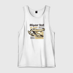 Майка мужская хлопок Alligator skull, цвет: белый