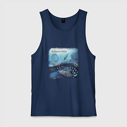 Майка мужская хлопок Subnautica - подводный мир, цвет: тёмно-синий
