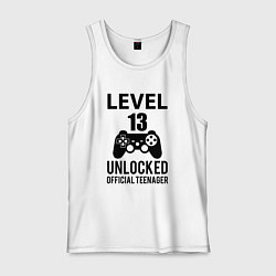 Майка мужская хлопок Level 13 unlocked, цвет: белый