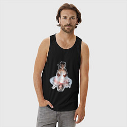 Майка мужская хлопок Fable Отражение, цвет: черный — фото 2