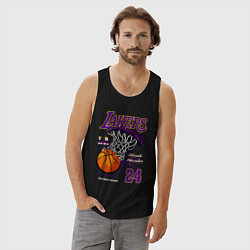 Майка мужская хлопок LA Lakers Kobe, цвет: черный — фото 2