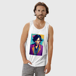 Майка мужская хлопок Johnny Depp - celebrity, цвет: белый — фото 2