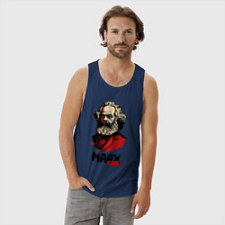 Майка мужская хлопок Karl Marx - 3 цвета, цвет: тёмно-синий — фото 2