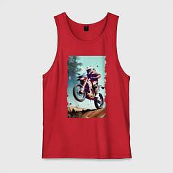 Майка мужская хлопок Мотокросс - экстрим, цвет: красный
