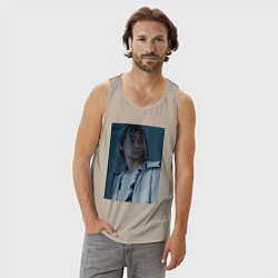 Майка мужская хлопок Алиса в пограничье Чишия, цвет: миндальный — фото 2