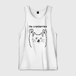 Майка мужская хлопок The Cranberries - rock cat, цвет: белый