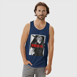 Майка мужская хлопок Леон с базукой - Resident, цвет: тёмно-синий — фото 2