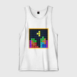 Майка мужская хлопок Tetris, цвет: белый