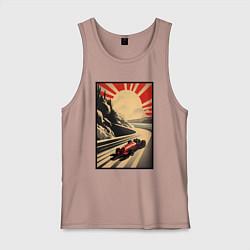 Майка мужская хлопок Формула 50x: Болид, цвет: пыльно-розовый