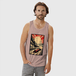 Майка мужская хлопок Формула 50x: Болид, цвет: пыльно-розовый — фото 2