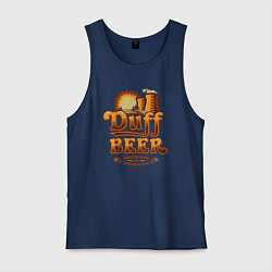 Майка мужская хлопок Duff beer brewing, цвет: тёмно-синий