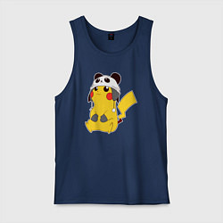 Майка мужская хлопок Pika panda, цвет: тёмно-синий