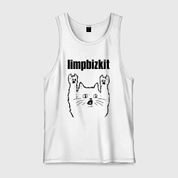 Майка мужская хлопок Limp Bizkit - rock cat, цвет: белый