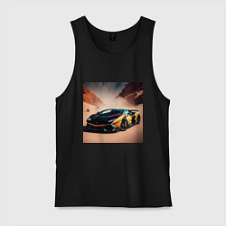 Майка мужская хлопок Lamborghini Aventador, цвет: черный