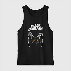 Майка мужская хлопок Black Sabbath rock cat, цвет: черный