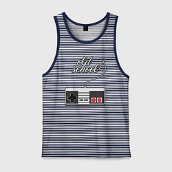 Майка мужская хлопок Джойстик, цвет: синяя тельняшка